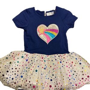 Counting Daisies Sequin Heart Rainbow Tutu dress EUC size 18 months Pit